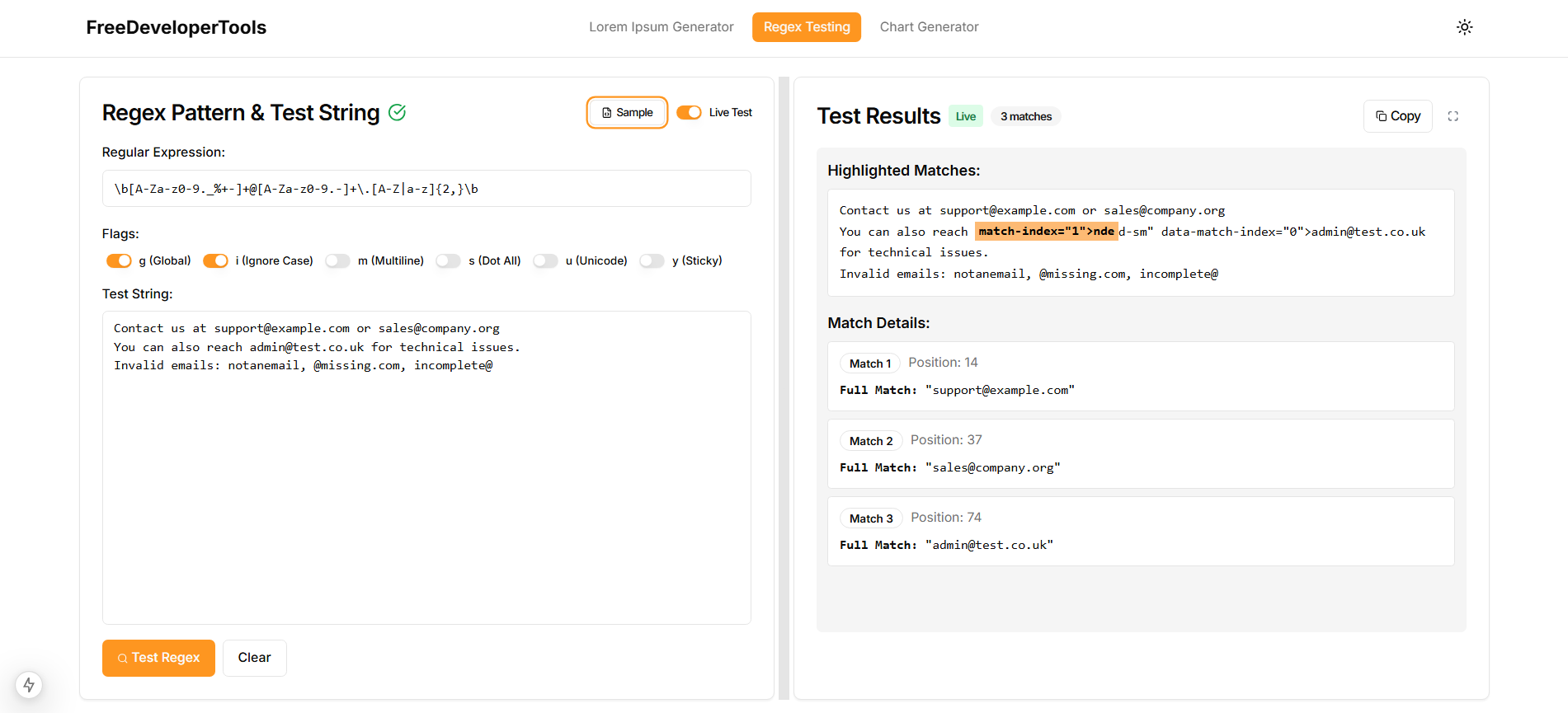 Regex Tester - Test Regular Expressions Online with Live Highlighting ...